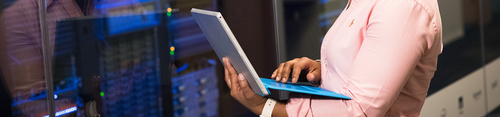 woman-working-on-server